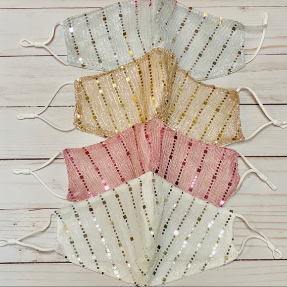 🔥4/$20🔥 Mesh Sequined Adjustable Face Masks - Picture 4 of 7